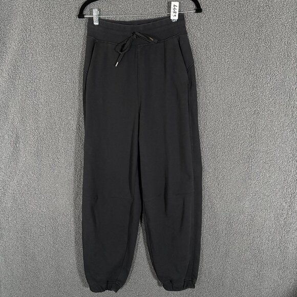 Lululemon Relaxed Fit French Terry Jogger Pants - Women's Size 6 - Black - Picture 1 of 5